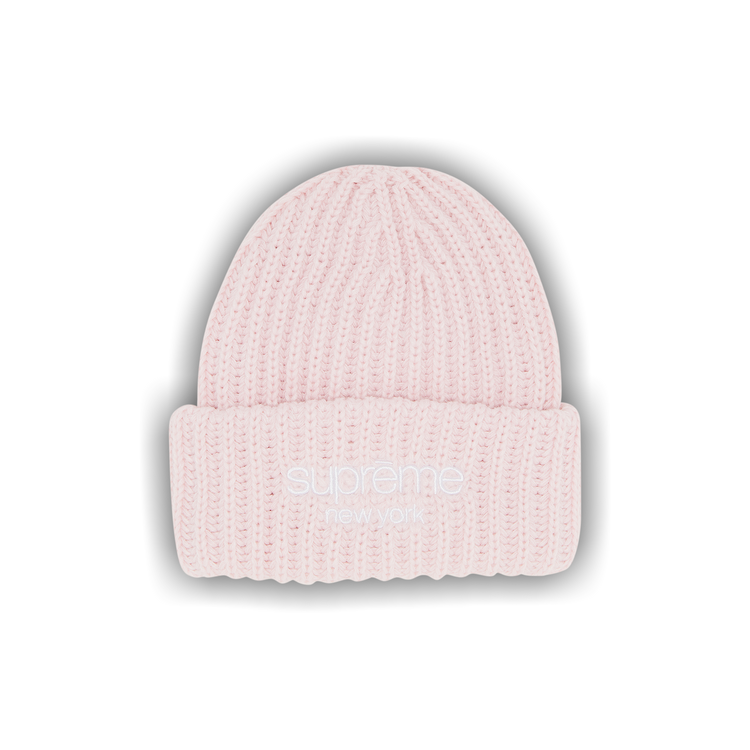 Supreme Classic Logo Chunky Ribbed Beanie 'Light Pink'