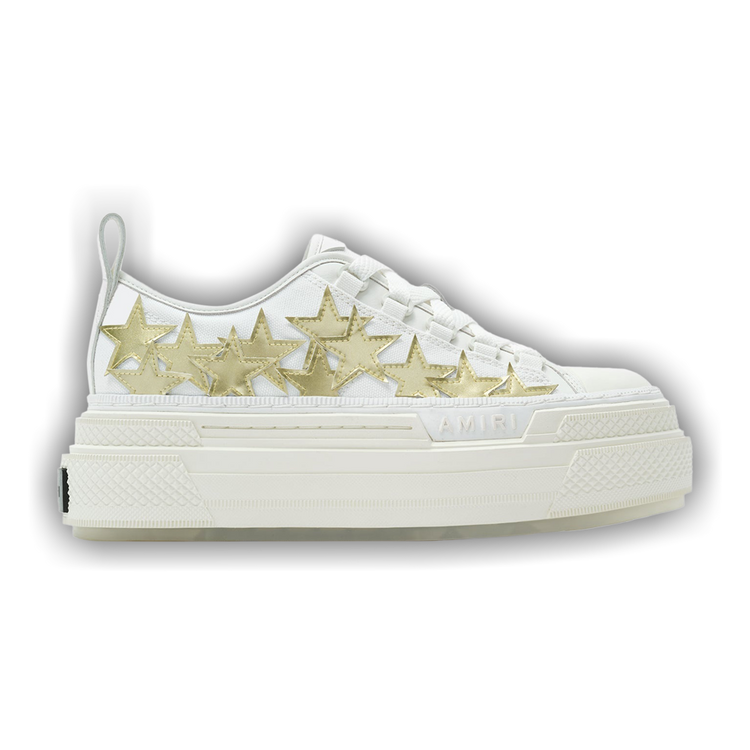 新作!! 爆カッコイイ！！AMIRI スニーカー white×gold Amiri Skeleton Low Top Sneaker in White & Gold | FWRD