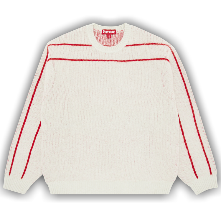 Size xl Supreme Back Stripe Sweater 'White'