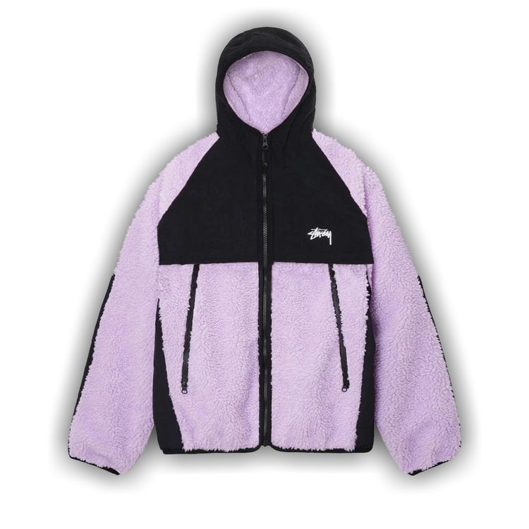 Buy Stussy Sherpa Paneled Hooded Jacket 'Lavender' - 118530 LAVE