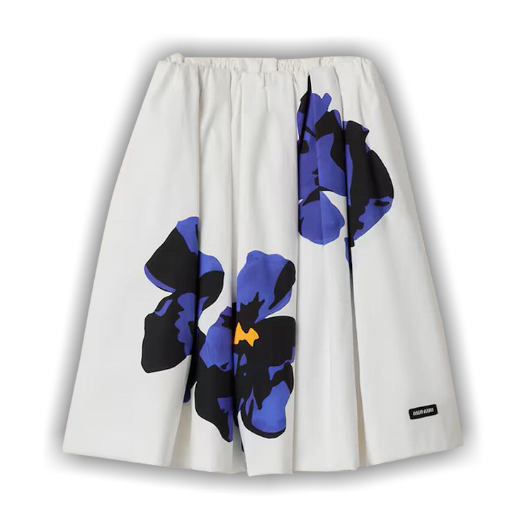 ミニスカート Poplin and jersey printed skirt MG2305_15W1_F040P_S_OOO Buy Miu Miu Poplin And Jersey Printed Skirt 'White/Purple