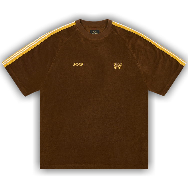 Buy Palace x Needles Towelling T-Shirt 'Brown' - P27NDES003 | GOAT