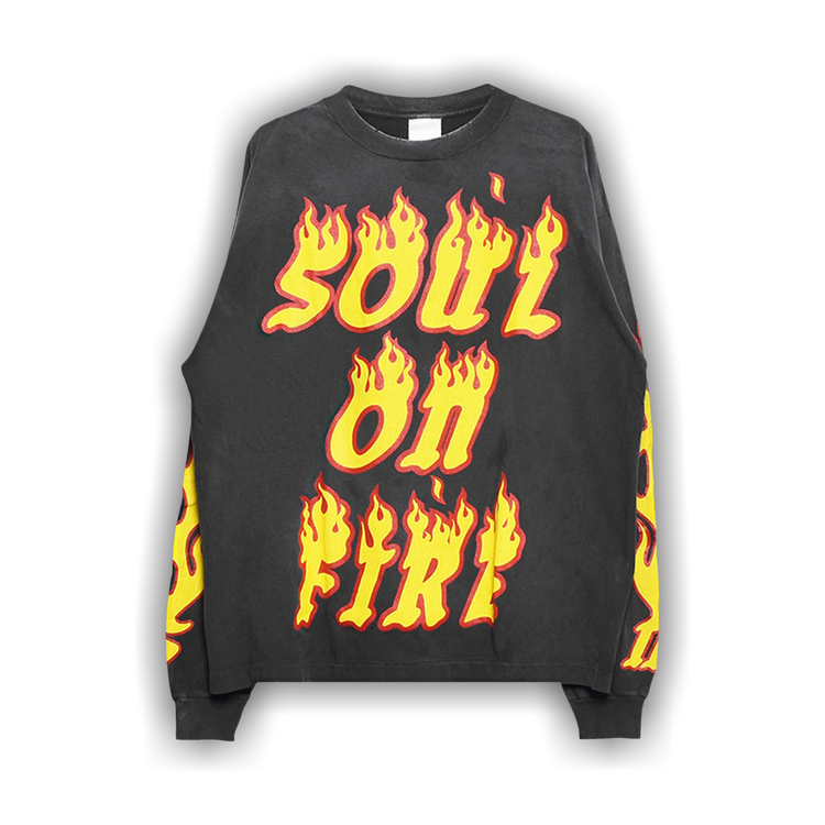 Buy SAINT Mxxxxxx Soul On Fire Long-Sleeve T-Shirt 'Black' - SM