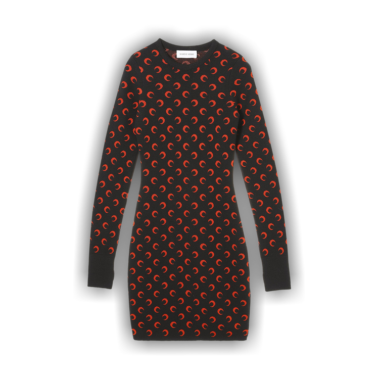Buy Marine Serre Moon Jacquard Knit Mini Dress 'Black' - WDR274A CKNI0033  BK99 | GOAT DE