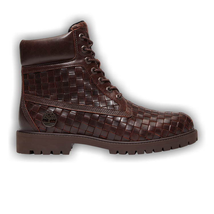 Buy Timberland 6 Inch Premium Boot 'Woven Leather - Dark Brown