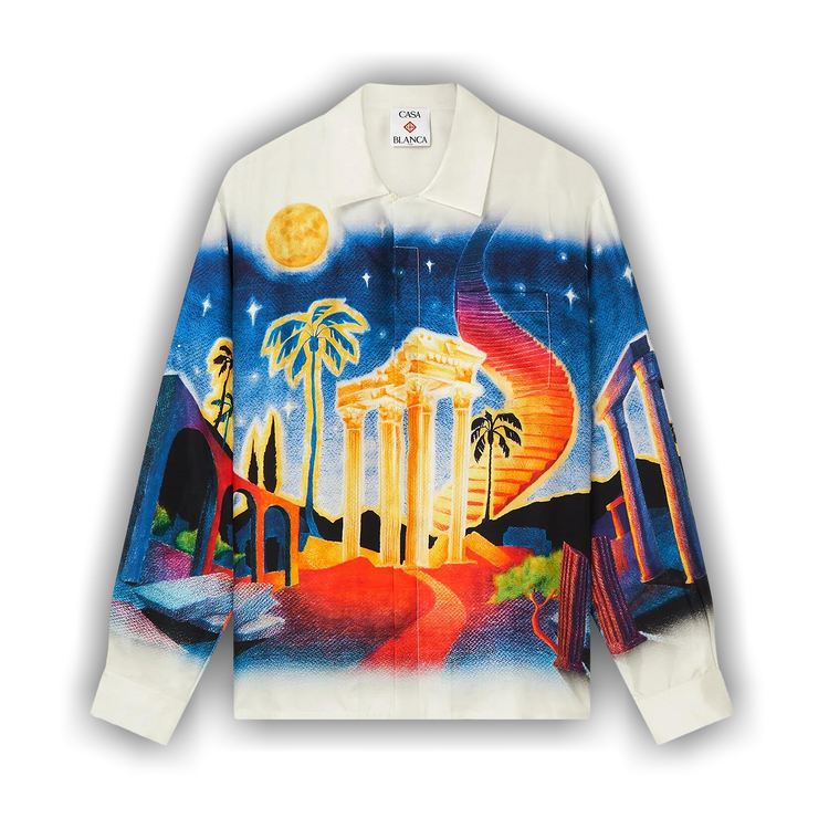 Buy Casablanca Long-Sleeve Cuban Collar Shirt 'Midnight