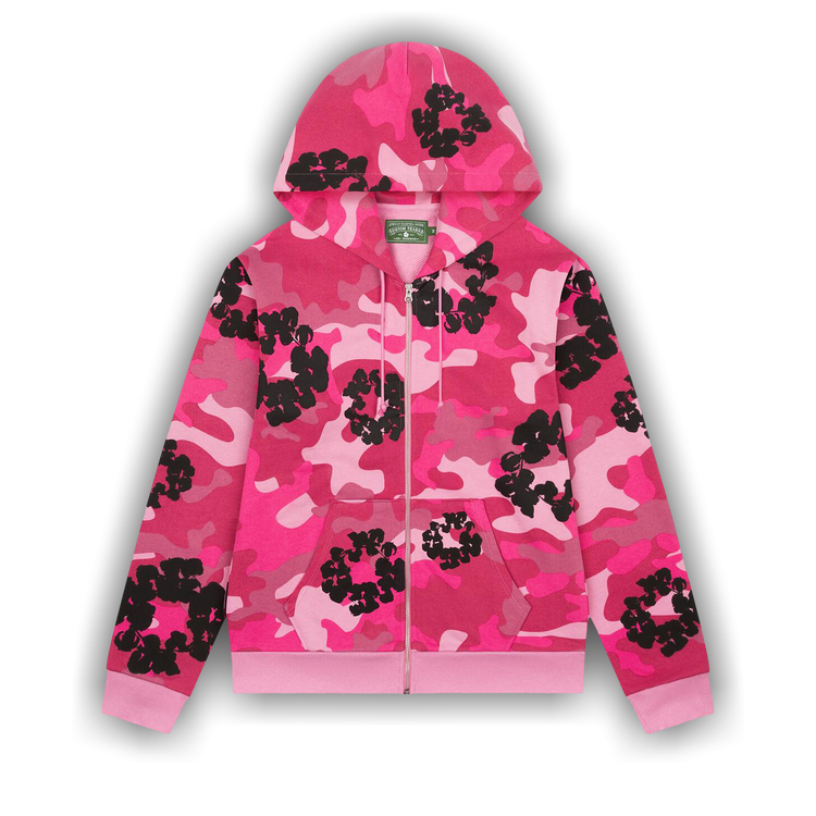 Buy Denim Tears Wreath Zip Hoodie 'Pink Camo' - FW24TZH0093