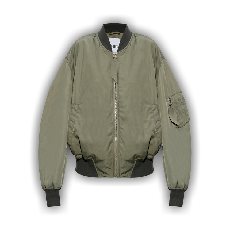 Buy The Attico Nylon Bomber Jacket 'Military Green Buy The Attico Nylon Bomber Jacket 'Military Green