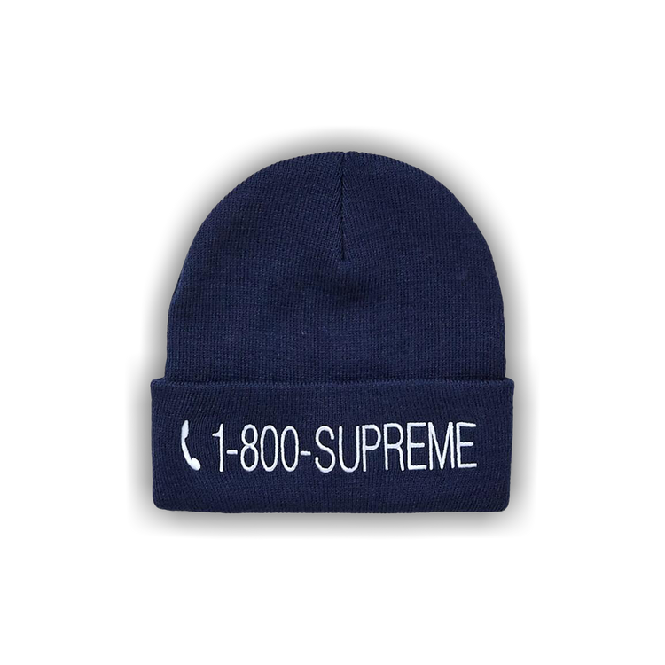 Buy Supreme 1-800 Beanie 'Navy' - FW19BN33 NAVY | GOAT