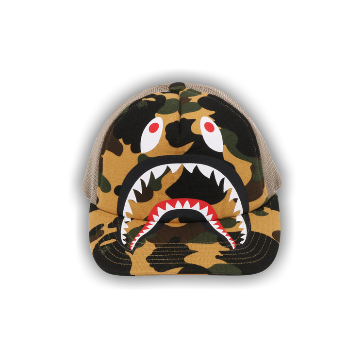 アベイシングエイプ 1ST CAMO SHARK MESH CAP YELLOW ONENESS_0042_BAPE-SHARK-