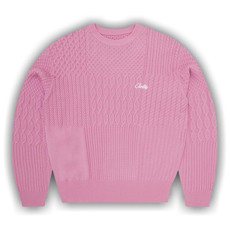 Buy Corteiz Paneled Multi Knit Sweater 'Pink' - 07892