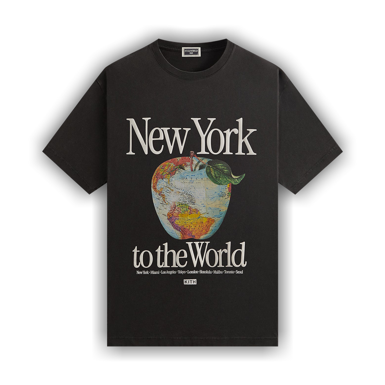 Buy Kith NY to the World Apple Globe Vintage Tee 'Black