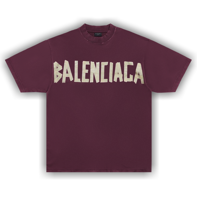 Tシャツ・カットソー BALENCIAGA TAPE TYPE RASPBERRY-COLOURED T-SHIRT Balenciaga Tape Type T-shirt | Pink | FARFETCH