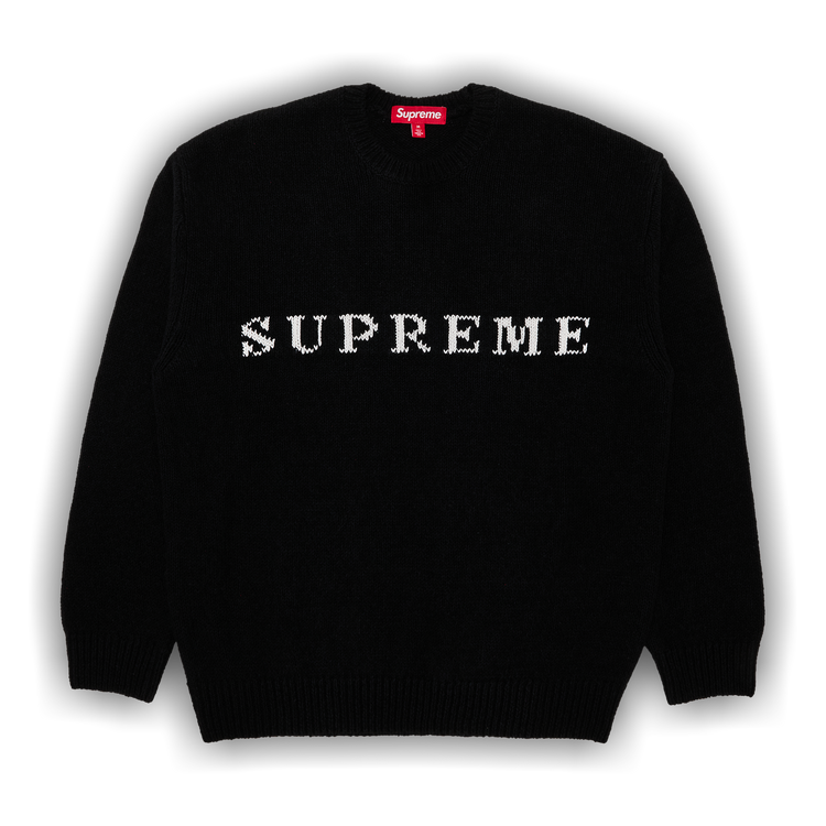 Buy Supreme Contrast Logo Sweater 'Black' - SS25SK24 BLACK | GOAT UK