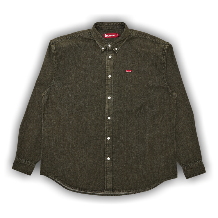 Buy Supreme Small Box Denim Shirt 'Olive' - SS25S1 OLIVE | GOAT IT