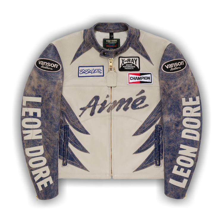 Buy Aimé Leon Dore x Vanson Distressed Leather Moto Jacket