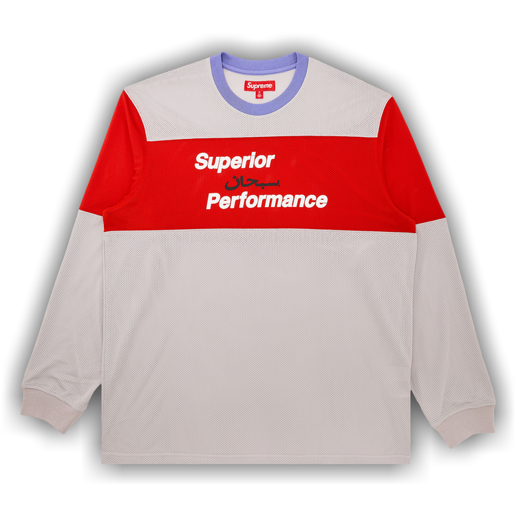Buy Supreme Arabic Mesh Long-Sleeve Top 'Grey' - SS25KN16
