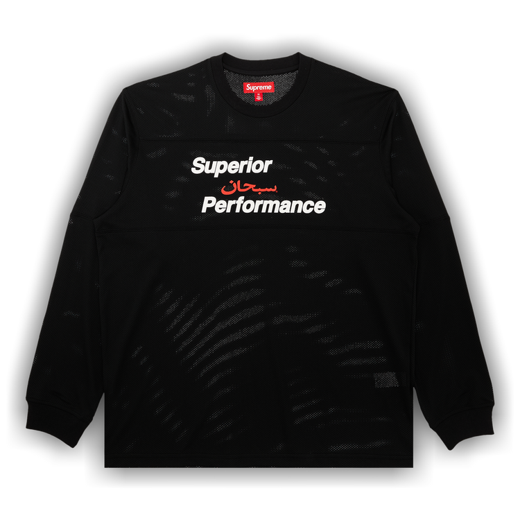 Buy Supreme Arabic Mesh Long-Sleeve Top 'Black' - SS25KN16