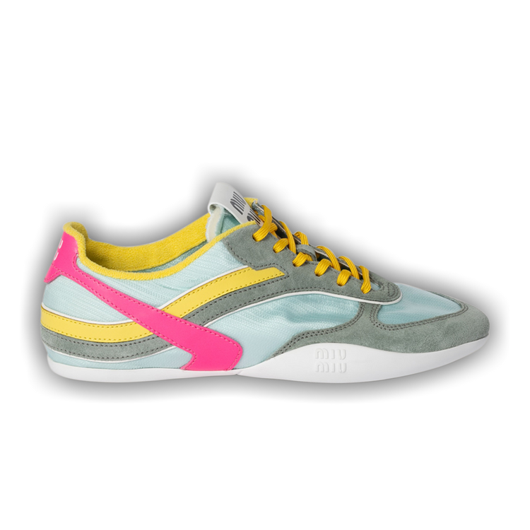 スニーカー MiuMiu 5E428EFA005.71L Sneakers MIU White/burgundy Gymnasium Technical Fabric And Suede Sneakers