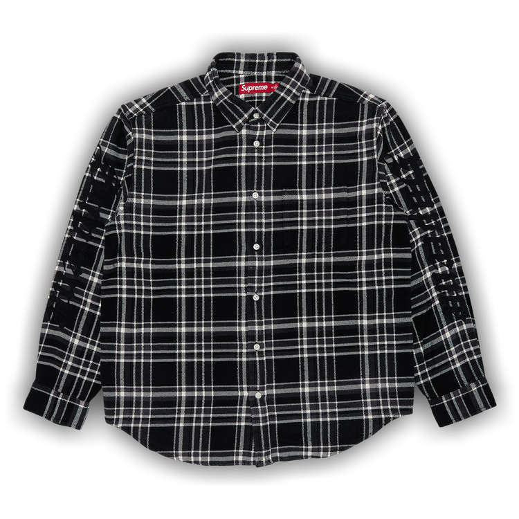 Buy Supreme Old English Plaid Flannel Shirt 'Black