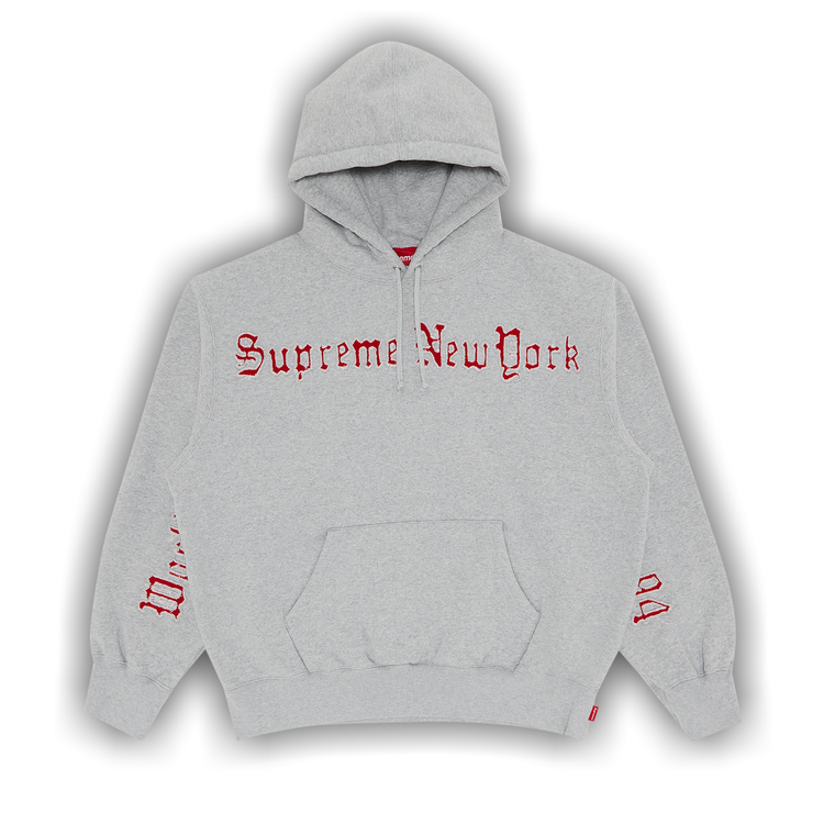 Buy Supreme Contrast Cutout Hooded Sweatshirt 'Heather Grey