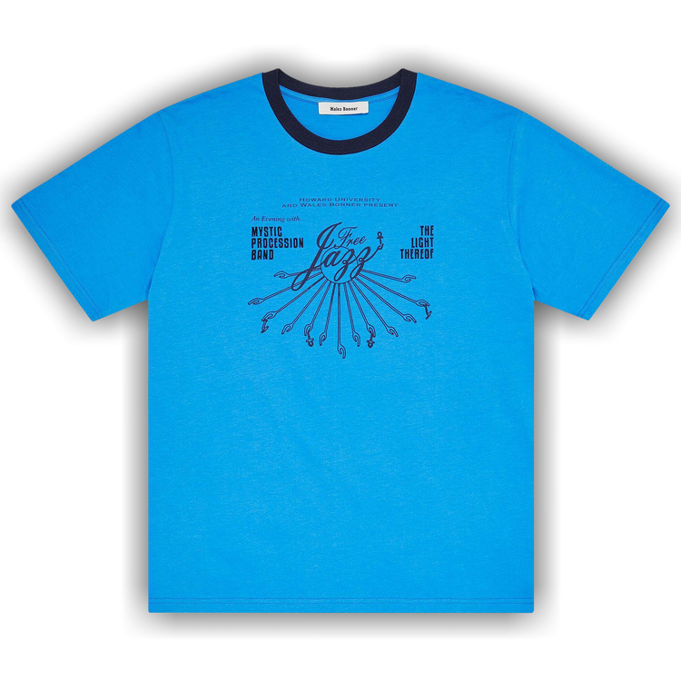 WALES BONNER｜ (UA24JE29 JE05 500) Wales Bonner - Saturn T-Shirt in Blue - UA24JE29-JE05-500
