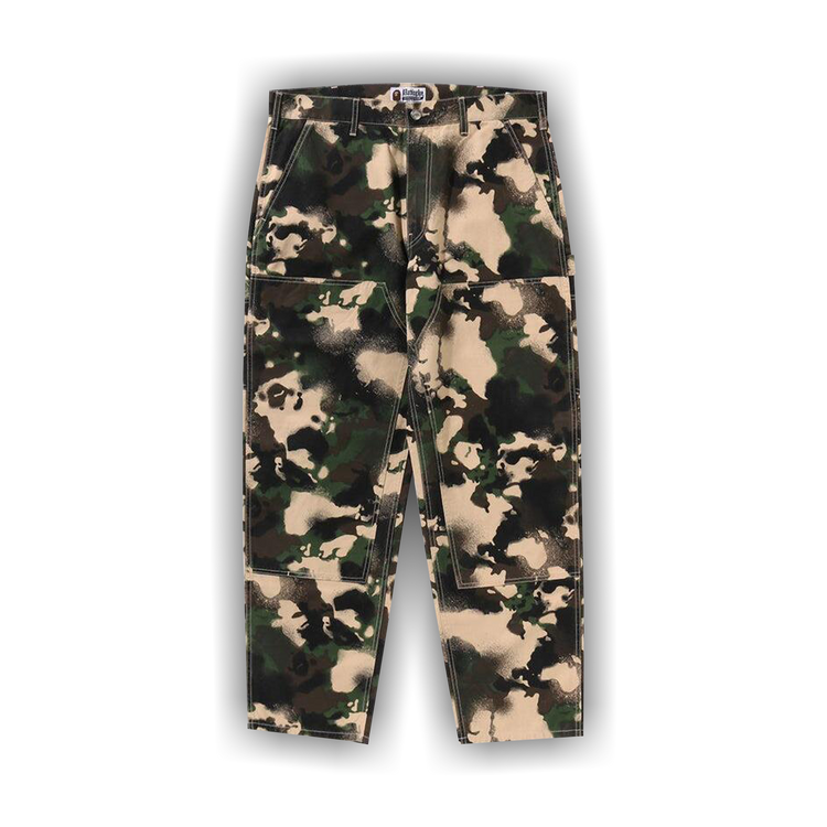 【A BATHING APE 】MAP CAMO WORK PANTS Buy BAPE Map Camo Relaxed Fit Work Pants 'Green' - 1L30 152 001