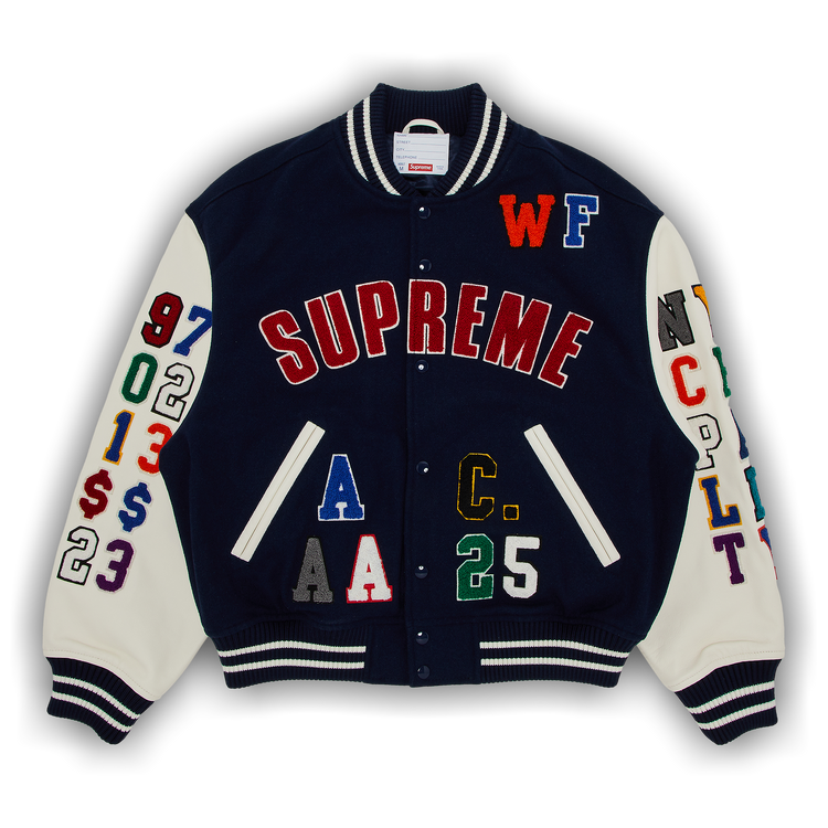 極美品 supreme 07aw varsity jacket S navy 極美品 supreme 07aw varsity jacket S navy メンズ