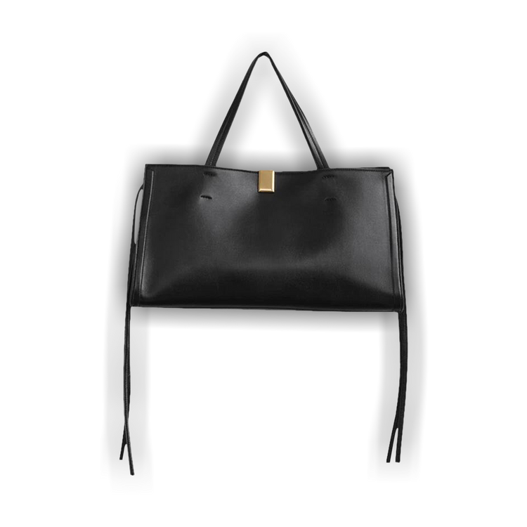 【PHOEBE PHILO】Medium Kit Cabas レザー トートバッグ PHOEBE PHILO | MEDIUM KIT CABAS | BLACK LEATHER WITH SILVER