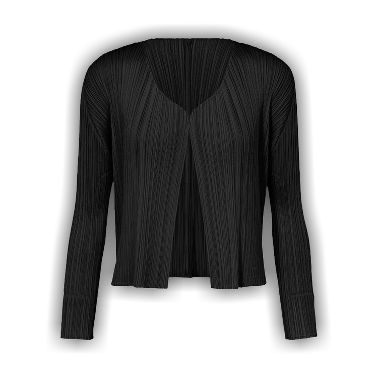 Buy Pleats Please Issey Miyake Basics Cardigan 'Black' - PP56JO106