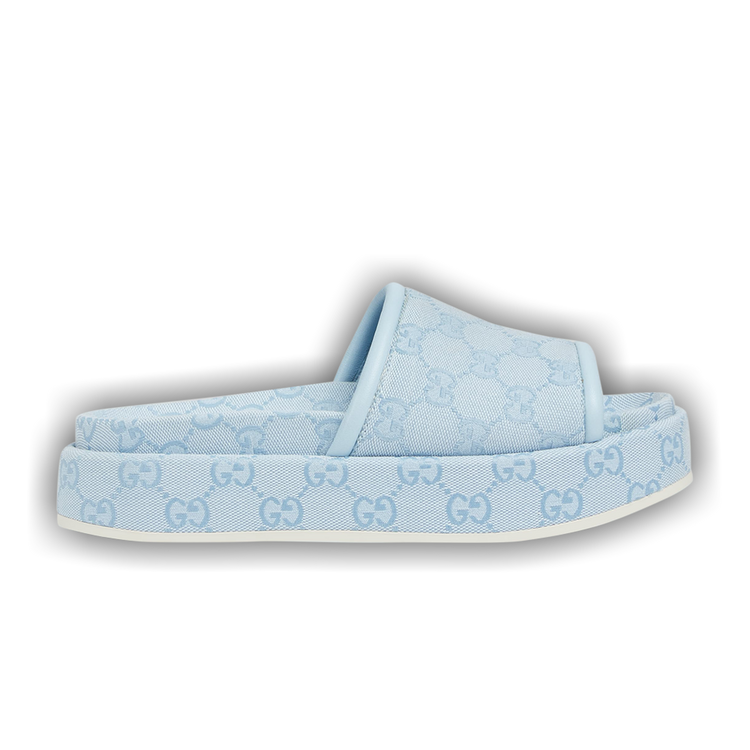 Buy Gucci Wmns Platform Sandal 'Allover GG - Light Blue
