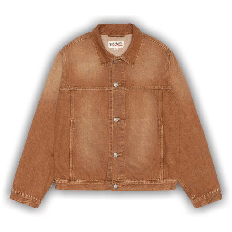 Buy Stussy Trucker Jacket Vintage Denim 'Brown' - 115839 BROW | GOAT