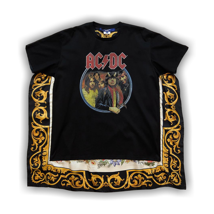 【Junya Watanabe】 AC/DCプリント capedコットンジャージTシャ Buy Junya Watanabe MAN AC/DC Printed Caped Tee 'Black' - WO