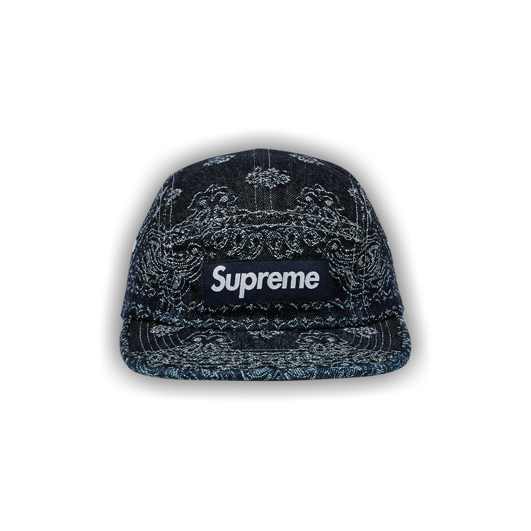 Buy Supreme Bandana Jacquard Denim Camp Cap 'Indigo