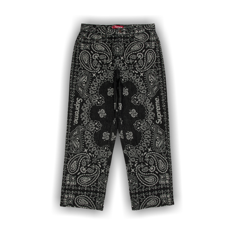 Buy Supreme Bandana Jacquard Baggy Jean 'Black' - SS25P12