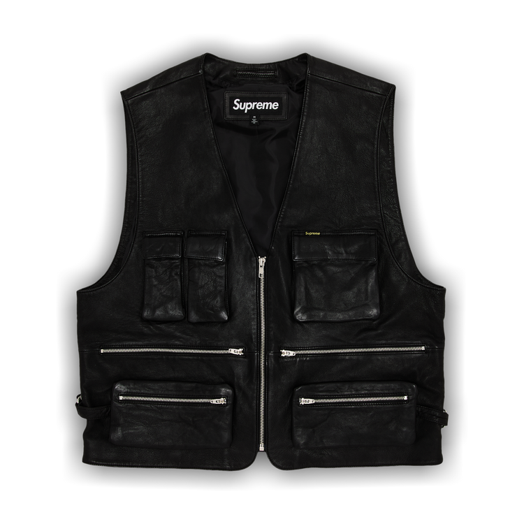 Buy Supreme Leather Cargo Vest 'Black' - SS25J82 BLACK | GOAT
