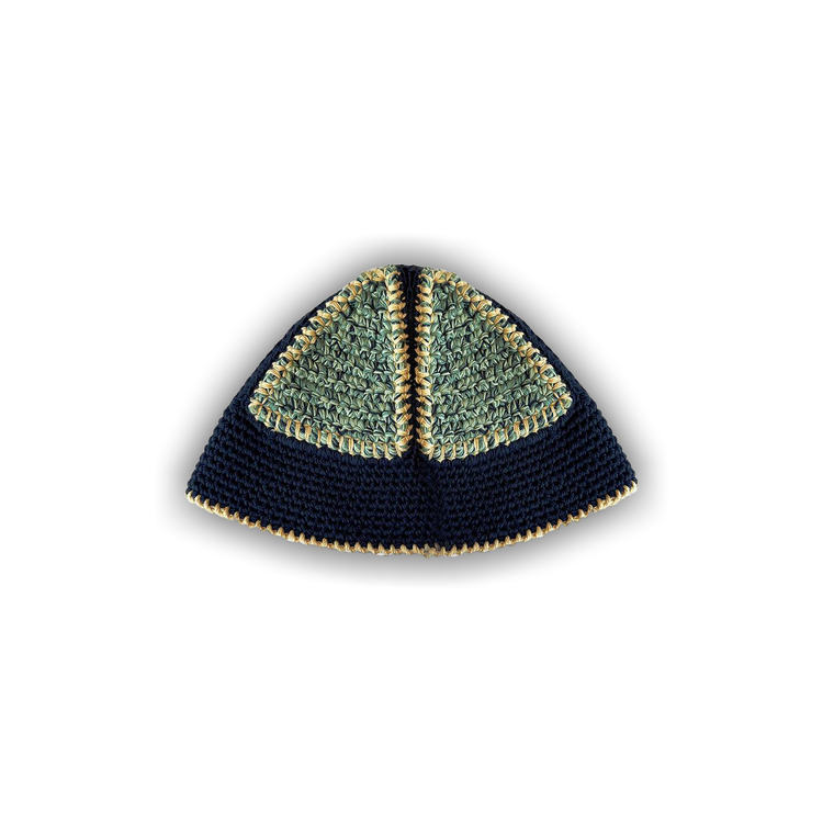 Buy Nicholas Daley Hand Crocheted Bucket Hat 'Navy/Mint