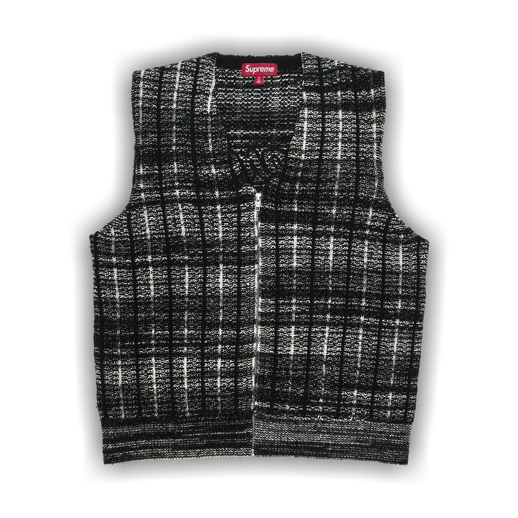 Buy Supreme Speckled Zip Up Sweater Vest 'Black' - SS25SK13