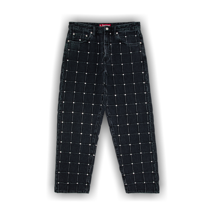 Buy Supreme Studded Seam Loose Fit Jean 'Black' - SS25P80