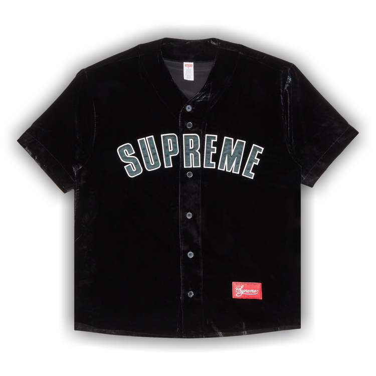 Buy Supreme Velvet Baseball Jersey 'Black' - SS25KN69 BLACK