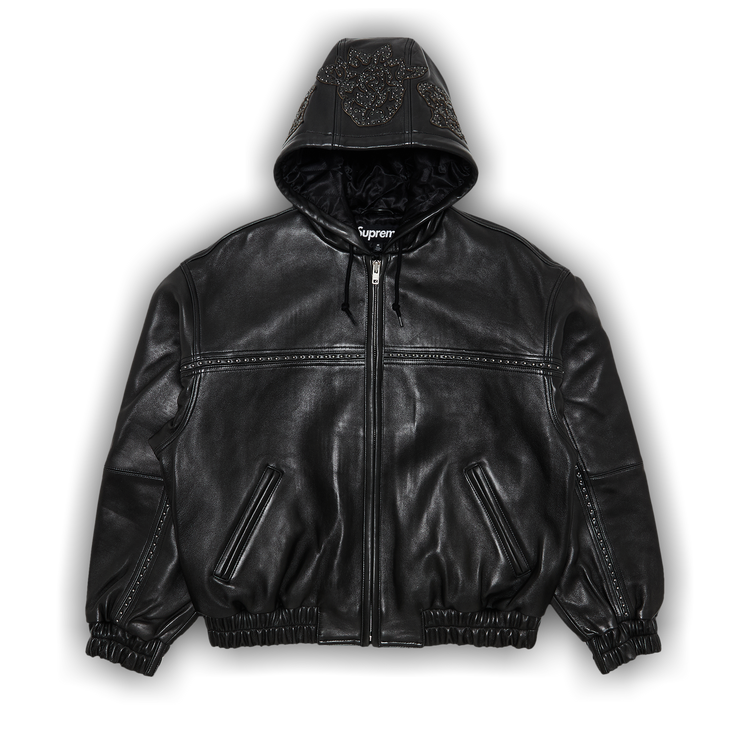 Buy Supreme Studded Hooded Leather Jacket 'Black' - SS25J61 BLACK