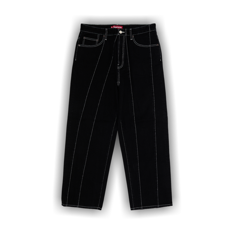 Buy Supreme Paneled Stripe Baggy Jean 'Black' - SS25P71
