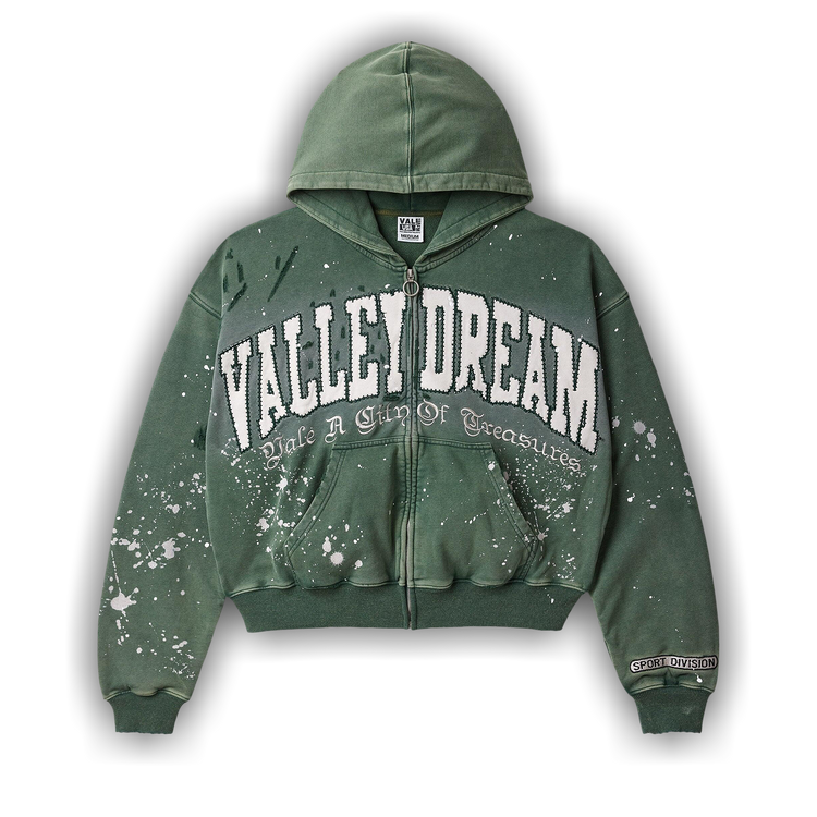 Buy Vale Forever Paint Zip Up Hoodie 'Pine' - VALE 04 007 PZU GN