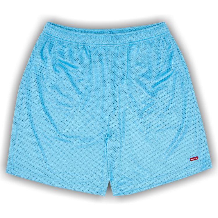 Buy Supreme Small Box Baggy Mesh Short 'Cyan' - SS25SH18 CYAN | GOAT