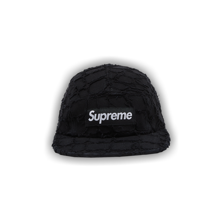 Buy Supreme Frayed Croc Denim Camp Cap 'Black' - SS25H5