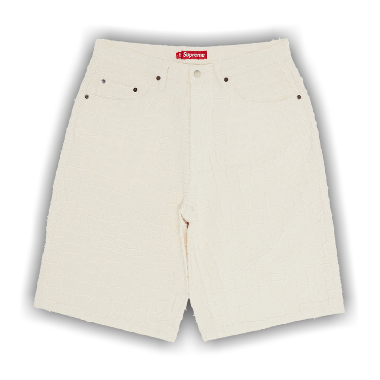 Buy Supreme Frayed Croc Baggy Denim Short 'Natural