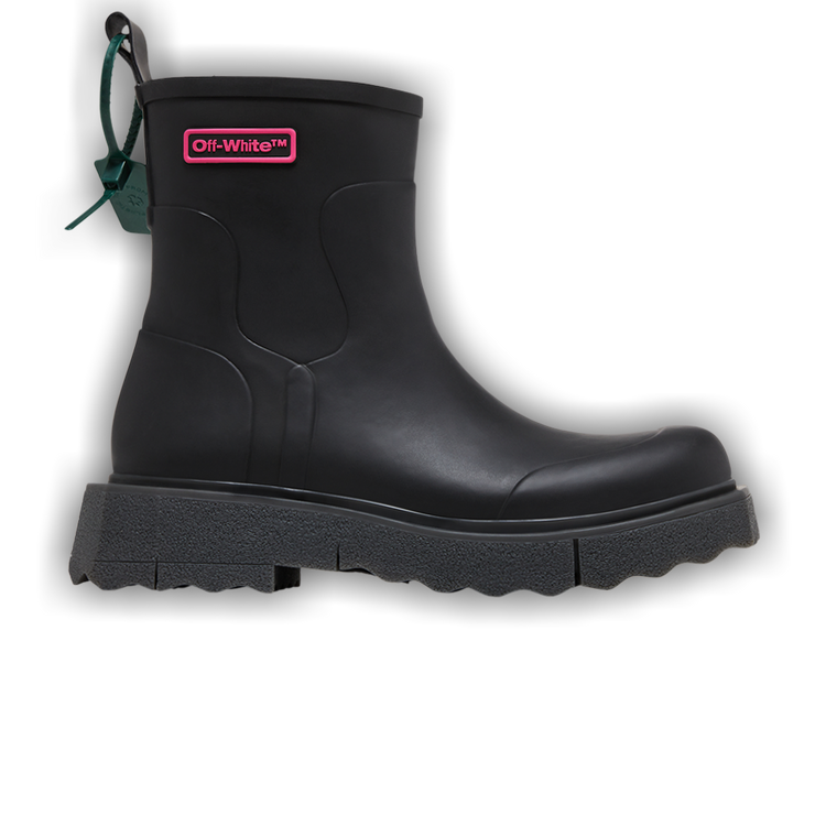 Buy Off-White Rain Boot 'Black Fuchsia' - OMID016F22MAT001