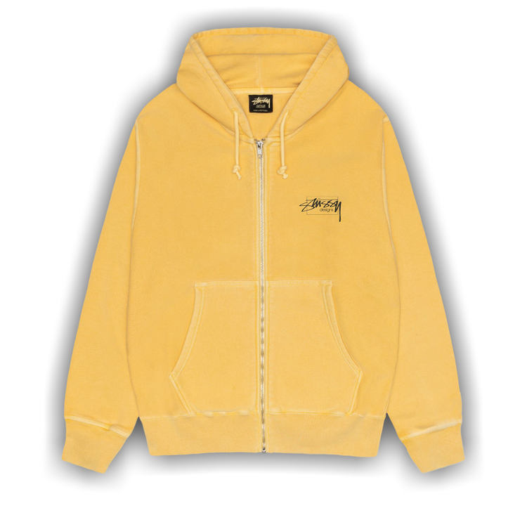 Buy Stussy Modern Age Zip Hoodie Pigment Dyed 'Yellow' - 1975079