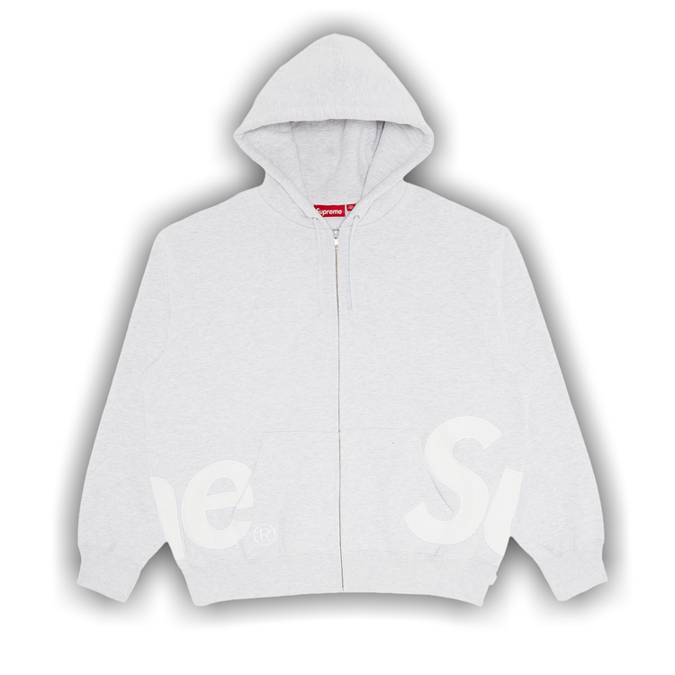 Buy Supreme Big Logo Zip Up Hooded Sweatshirt 'Ash Grey