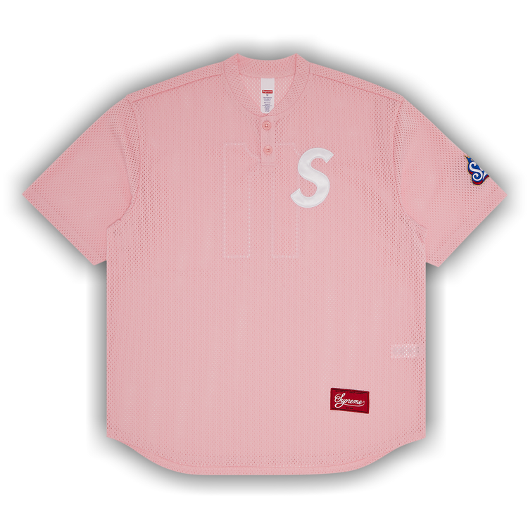 Buy Supreme S Logo Baseball Henley 'Pink' - SS25KN95 PINK | GOAT